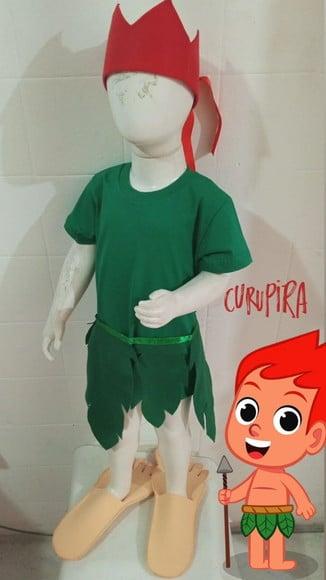 Fantasia Curupira Folclore com Camisa e Pé