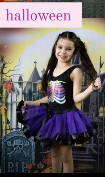 Fantasia Esqueleto Halloween Saia de Tutu