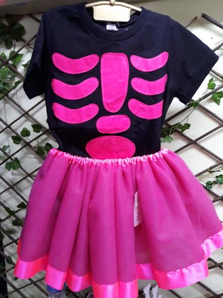 fantasia esqueleto pink halloween