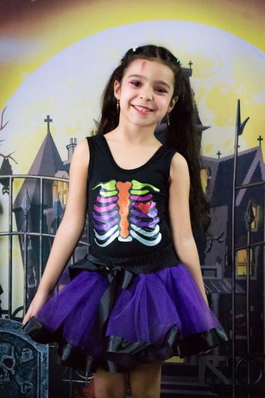 Fantasia Esqueleto Halloween Saia de Tutu