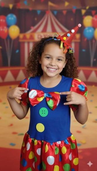 Fantasia Palhacinha Infantil Carnaval Circo