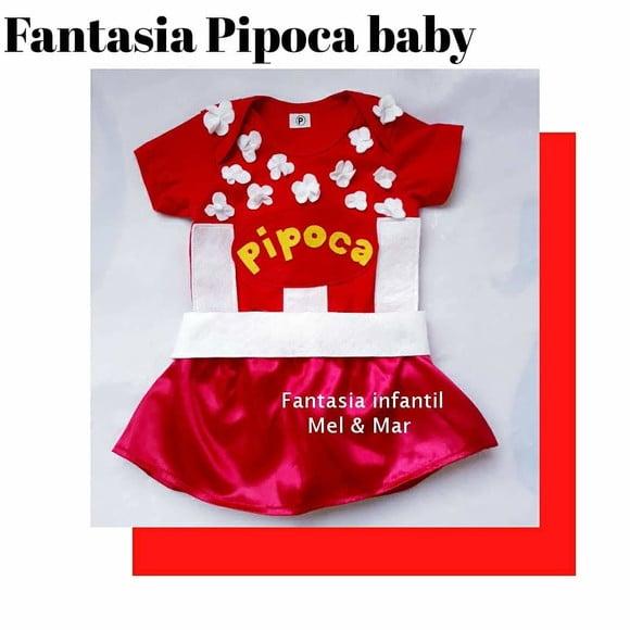 Fantasia pipoca Baby feminino com saia
