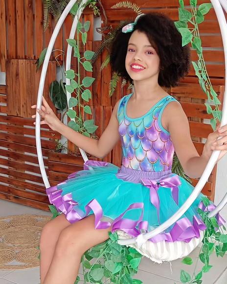 Fantasia Sereia Escama Ariel Infantil