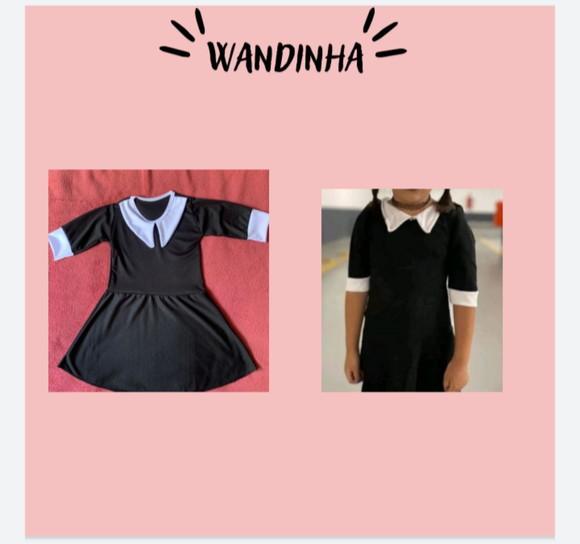 Fantasia Wandinha Carnaval Halloween Infantil