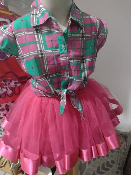 Kit Blusa Xadrez Infantil São João Caipira