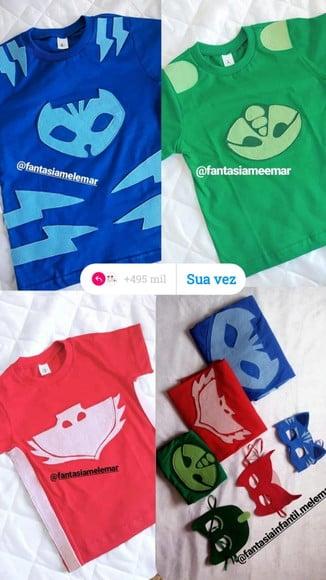 Kit Famíliafantasia Menino Gato Largatixo Corujinha Pj Marks