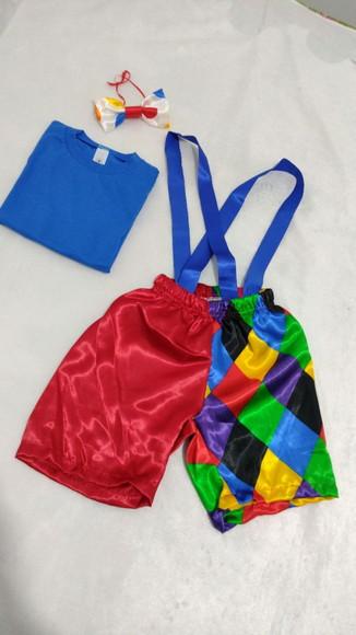 Kit Fantasia Palhaço Infantil Carnaval Circo
