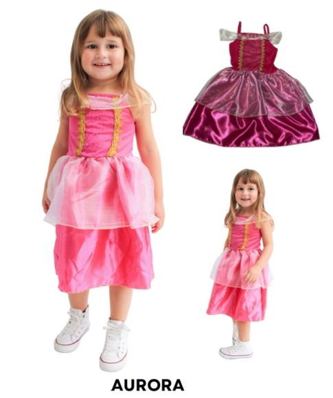 Princesa Aurora Vestido Rosa Bela Adormecida