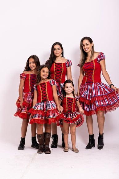 Vestido Caipira Corselete São João Junino Infantil Tam 2/3
