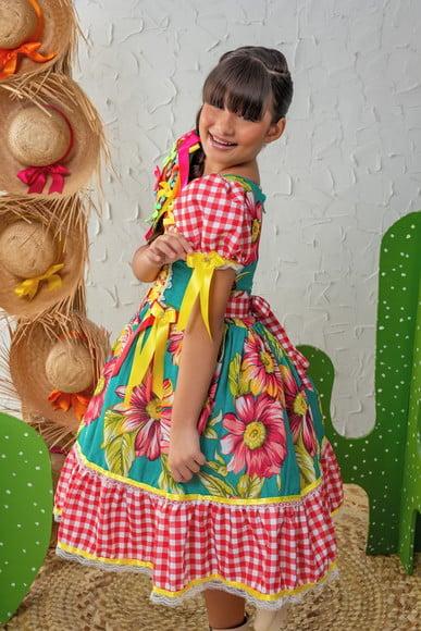 Vestido Caipira Infantil São Joao