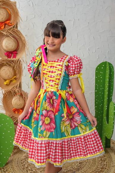 Vestido Caipira Infantil São Joao