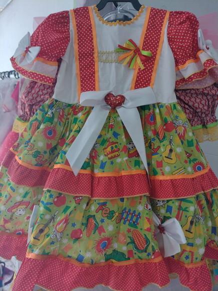 Vestido Caipira Infantil São João Junino Tam 2/3 Anos