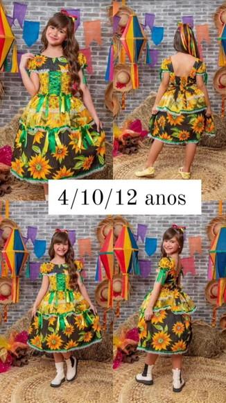 Vestido Caipira Infantil São João Junino Xadrez