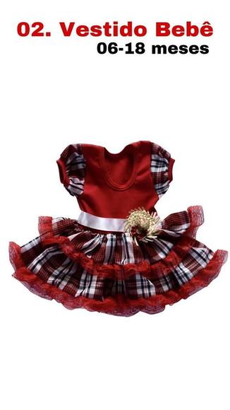 Vestido Caipira São João Junino Bebê