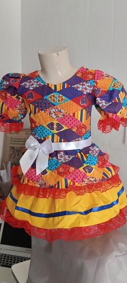 Vestido Caipira São João Junino Estampado Tam 2