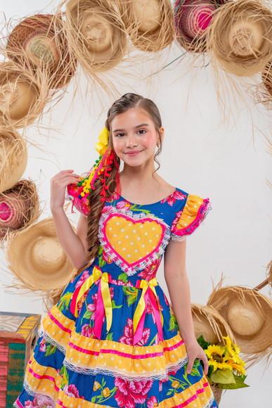 Vestido São João Junino Xadrez Caipira