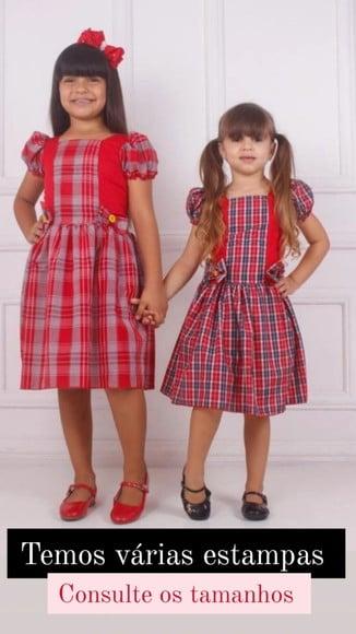 Vestido Xadrez Infantil Juninho São João Caipira