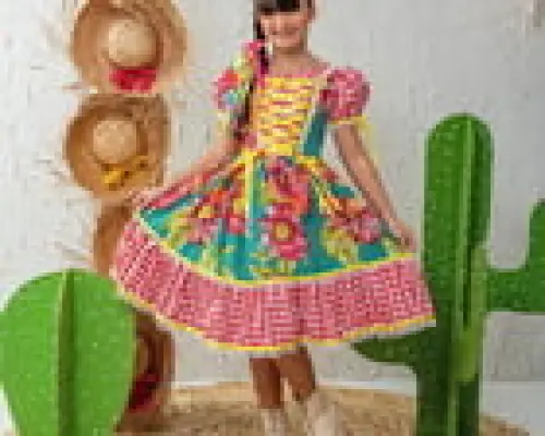 Vestido Caipira Infantil São Joao