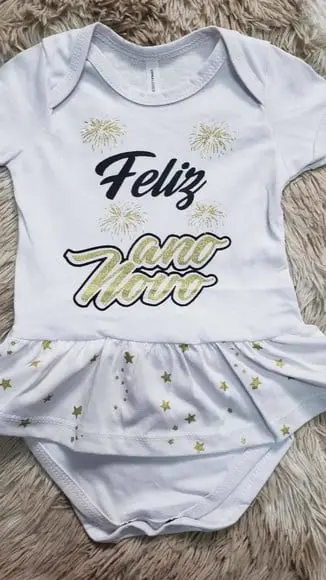 Body Ano Novo Bebe Fantasia Mesversario