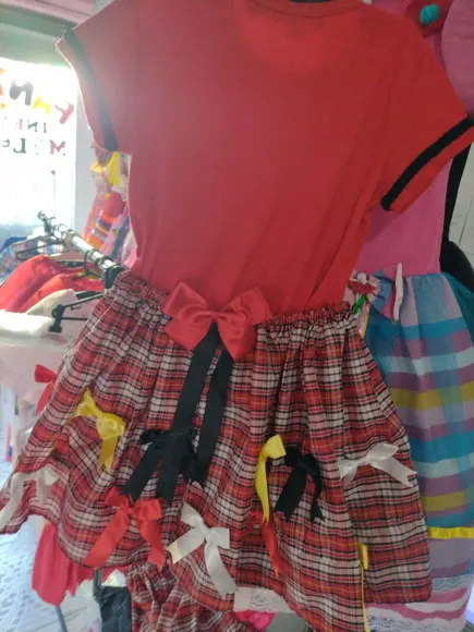 Conjunto Caipira Infantil São João Junino Xadrez