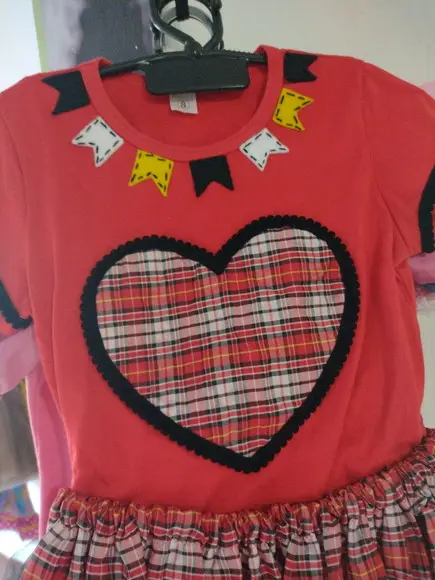 Conjunto Caipira Infantil São João Junino Xadrez