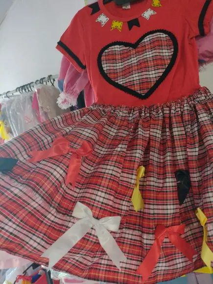Conjunto Caipira Infantil São João Junino Xadrez