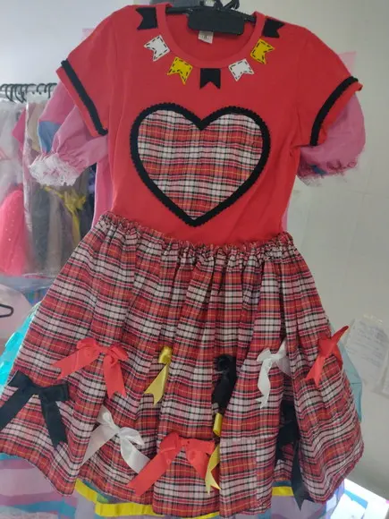 Conjunto Caipira Infantil São João Junino Xadrez