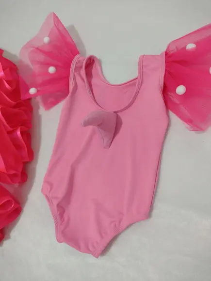 Fantasia Baby Shark Rosa e Saia de Tutu Luxo Infantil