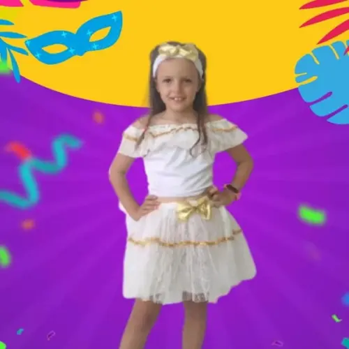 Fantasia Baiana Infantil Dourado