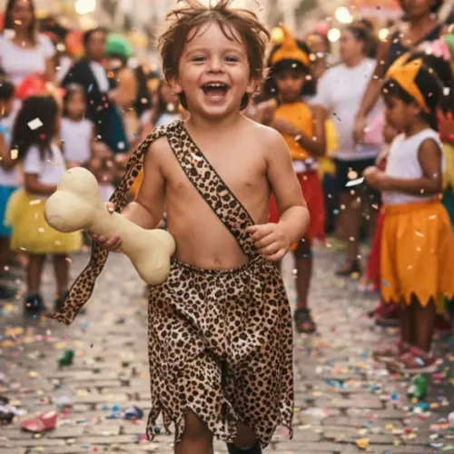 Fantasia Bambam Menino Infantil Carnaval