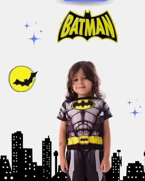 Fantasia Batman Super Heróis Infantil