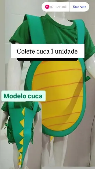 Fantasia Colete Cuca Folclore Sitio Picapau Amarelo