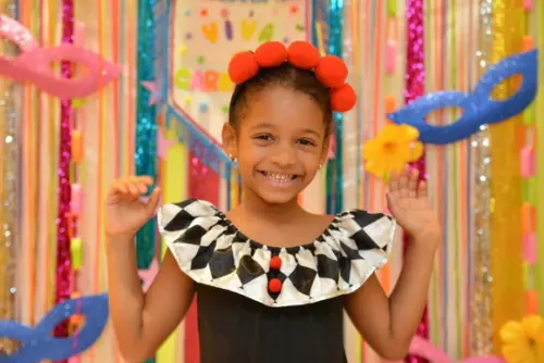 Fantasia Colombina Carnaval Infantil 4 e 6 Anos