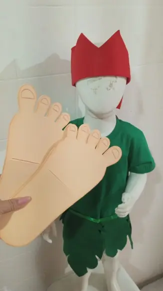 Fantasia Curupira Folclore com Camisa e Pé