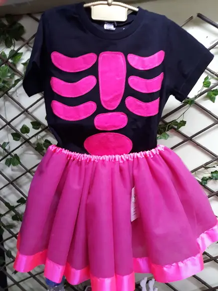 fantasia esqueleto pink halloween