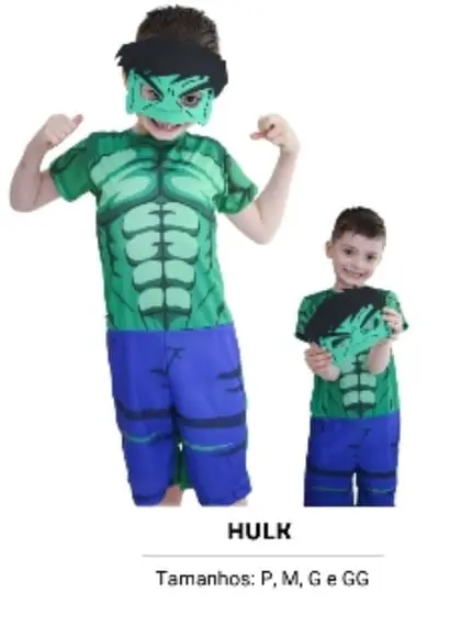 Fantasia Hulk Marvel Super Heróis