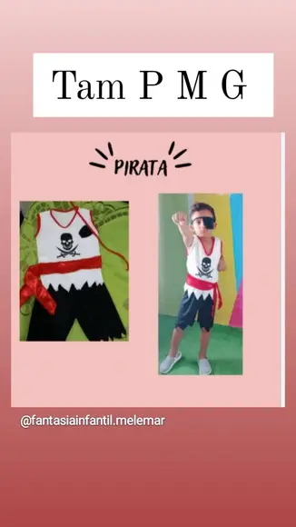 Fantasia Pirata Infantil Halloween Carnaval