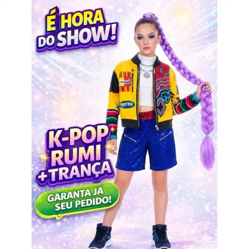 Guerreira Kpop Fantasia Rumi com Trança