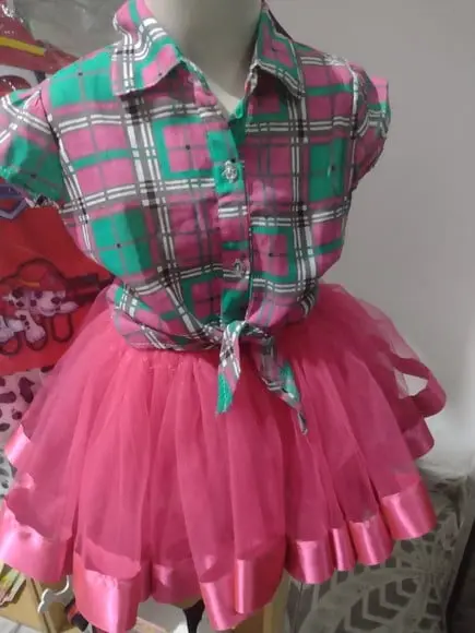 Kit Blusa Xadrez Infantil São João Caipira