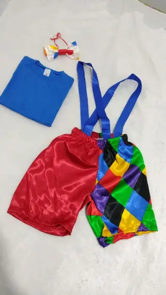 Kit Fantasia Palhaço Infantil Carnaval Circo
