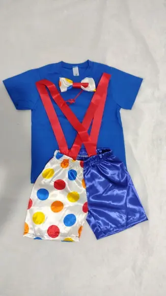 Kit Fantasia Palhaço Infantil Carnaval Circo