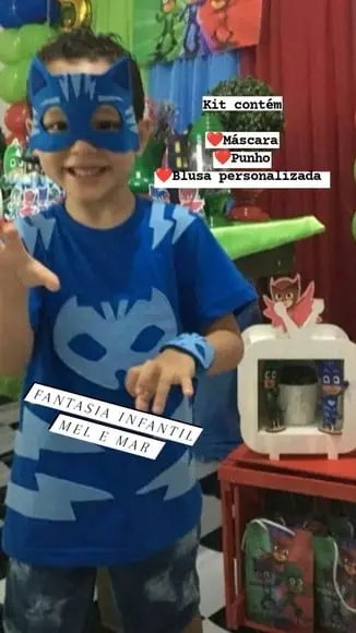 Kit Fantasia Menino Gato Pj Marks