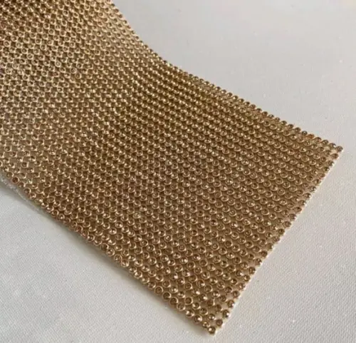 Manta 10x45cm Termocolante Laços e Chinelos Dourada Strass.