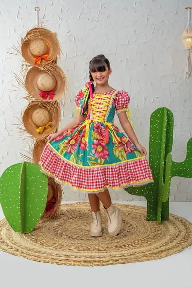 Vestido Caipira Infantil São Joao