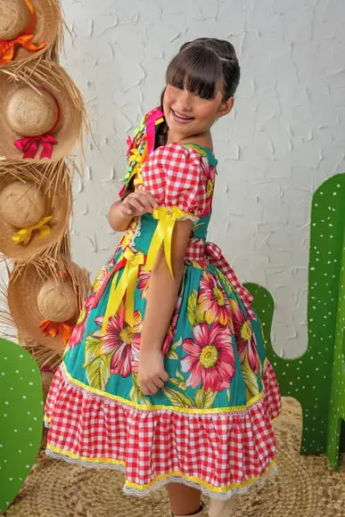 Vestido Caipira Infantil São Joao