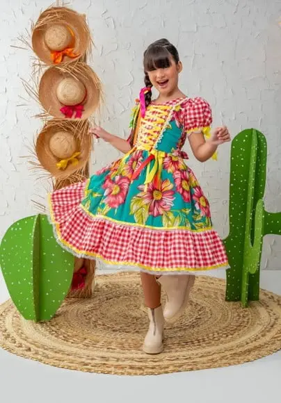 Vestido Caipira Infantil São Joao