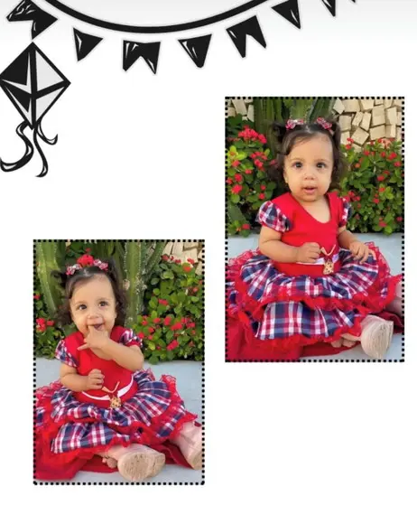 Vestido Caipira São João Junino Bebê