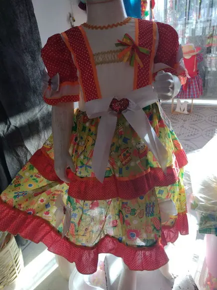 Vestido Caipira Infantil São João Junino Tam 2/3 Anos