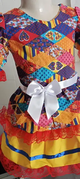 Vestido Caipira São João Junino Estampado Tam 2