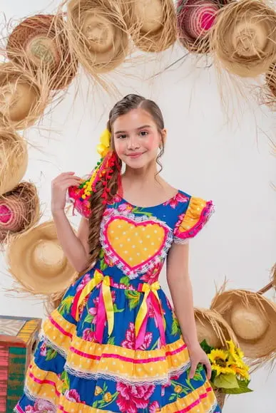 Vestido São João Junino Xadrez Caipira